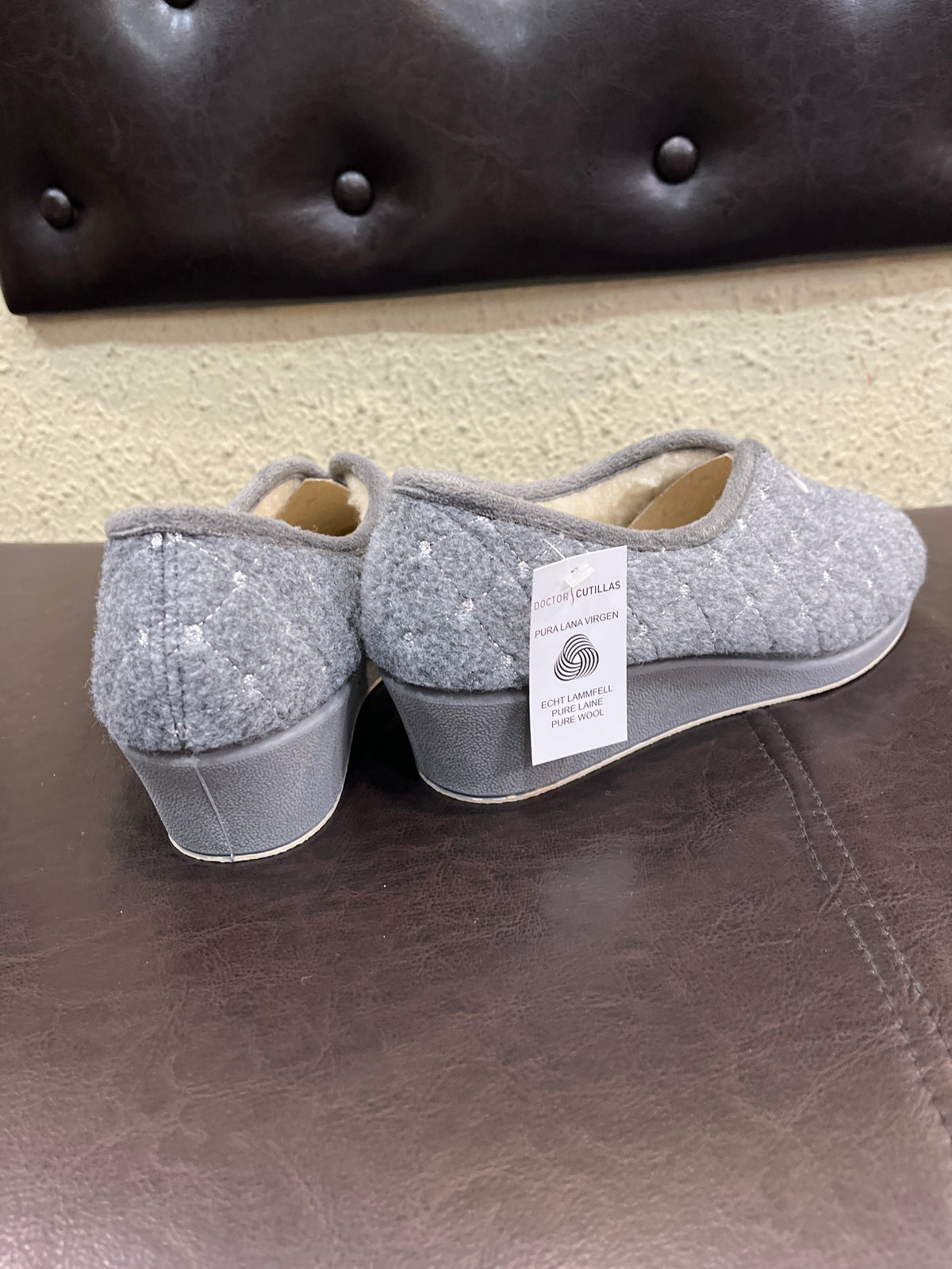Cutillas | Zapatillas de casa mujer pura lana virgen grises 4692