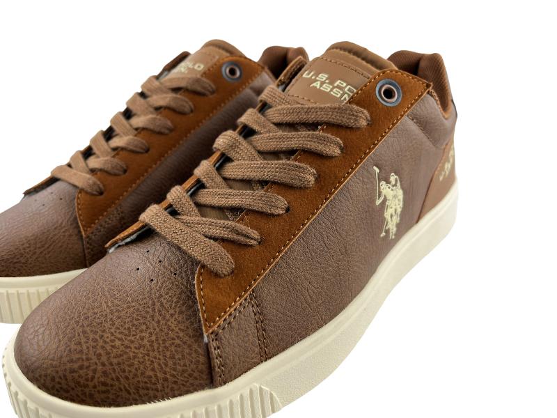 U.S.POLO ASSN. | Sneakers hombre con cordones ligeros ecopiel marrones Gallen