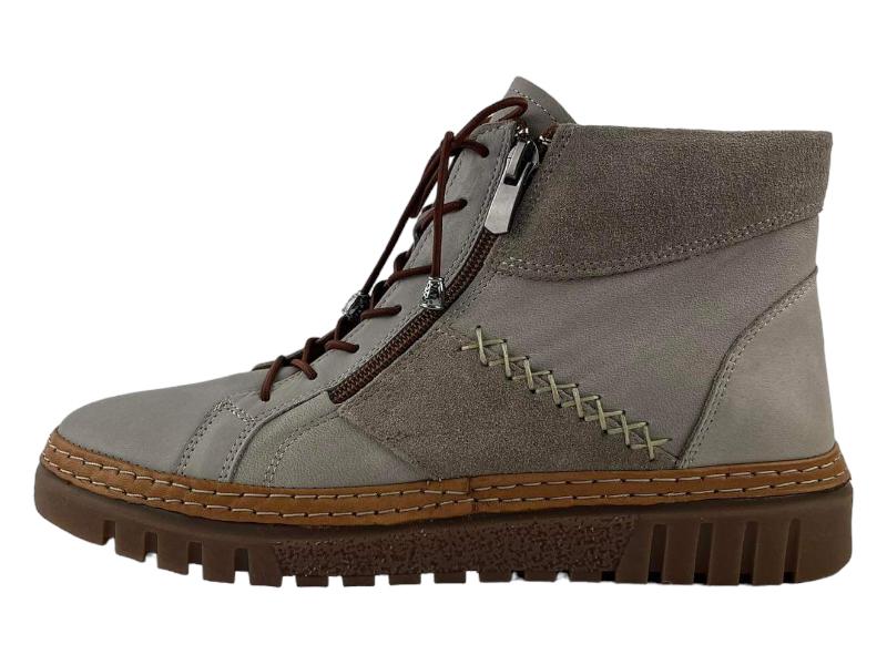 48 Hours | Botines mujer cordones cremalleras horma ancha ligeros flexibles beige Luisa