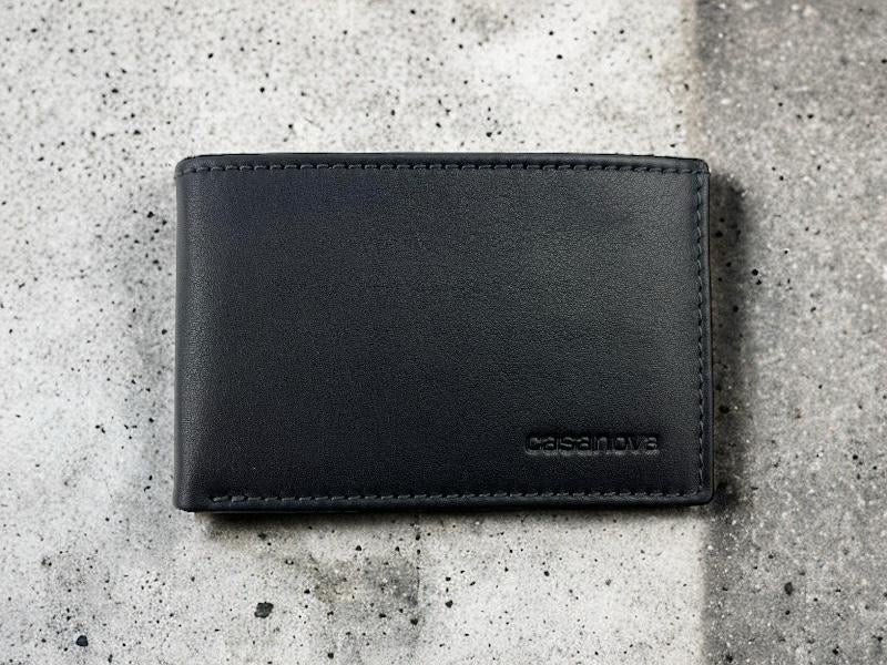 Casanova Billetera tarjetero pequeña hombre piel negra sistema