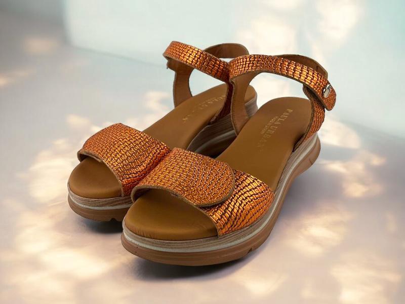 Paula Urban Women's adjustable flat leather sandals with