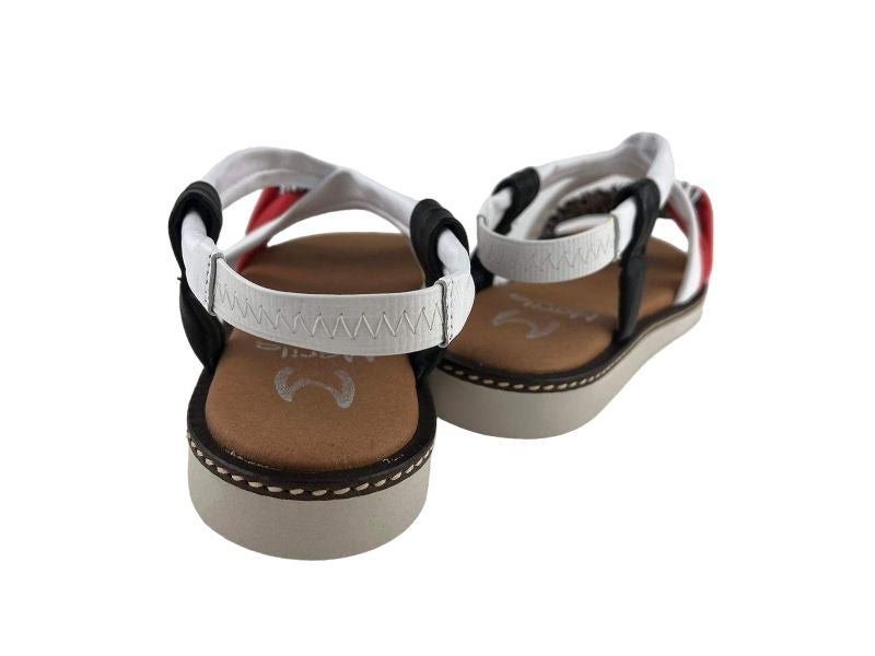 Marila | Sandalias piel planas multicolor blanco Sara