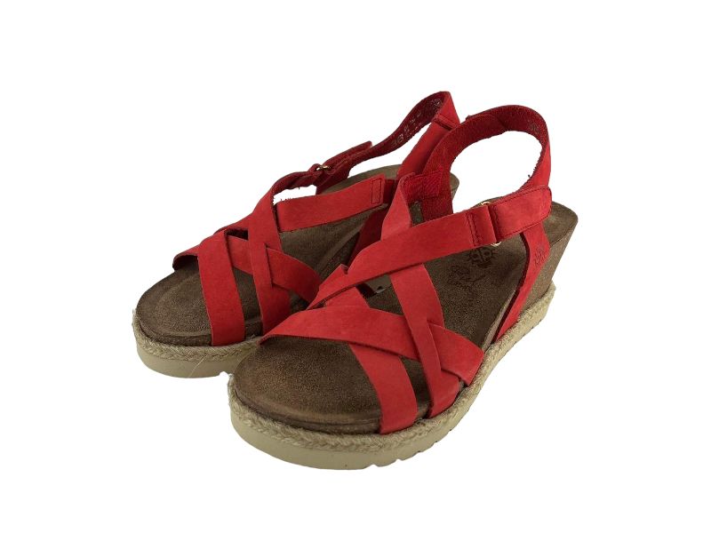 YoKono | Sandalias piel bio cuña mujer Lore coral