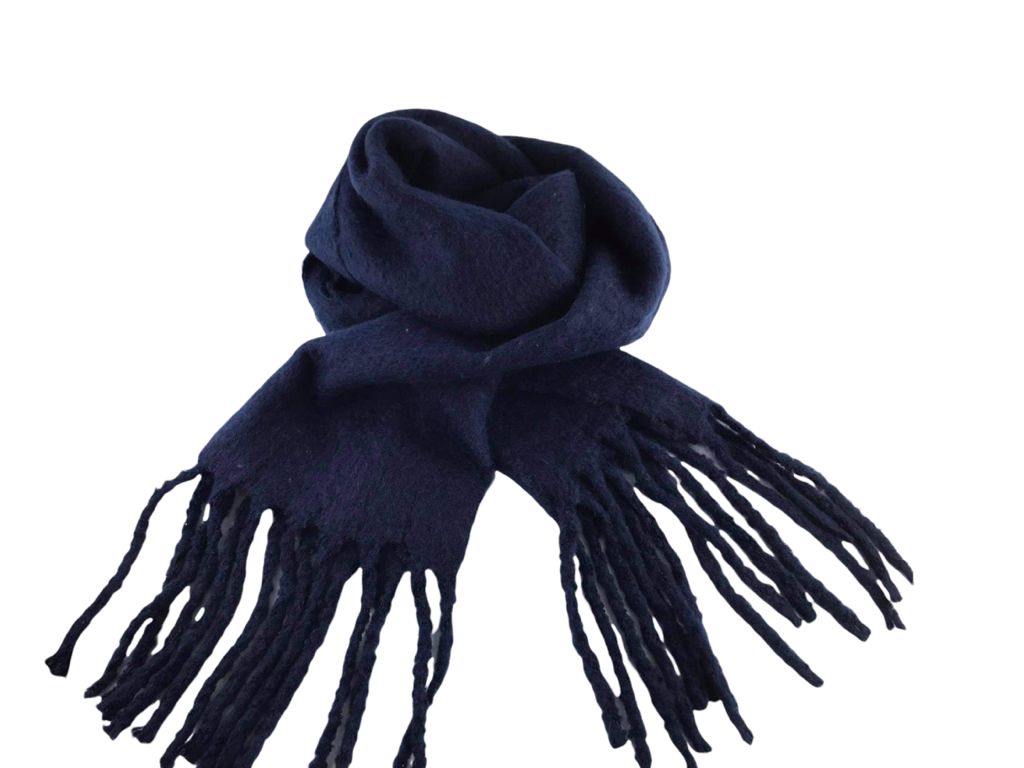 Da Ponte | Bufamanta muy gruesa con flecos granate y marino Tisla