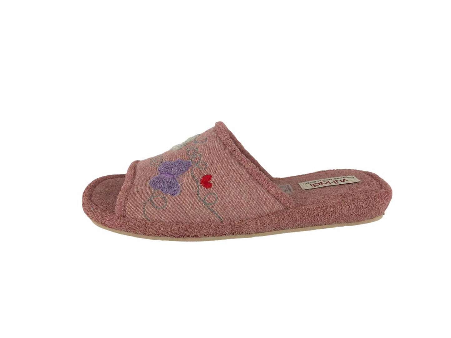 Vulladi | Zapatillas de Casa Descalzas Mujer Orgánica Mariposas Rosa Maquillaje
