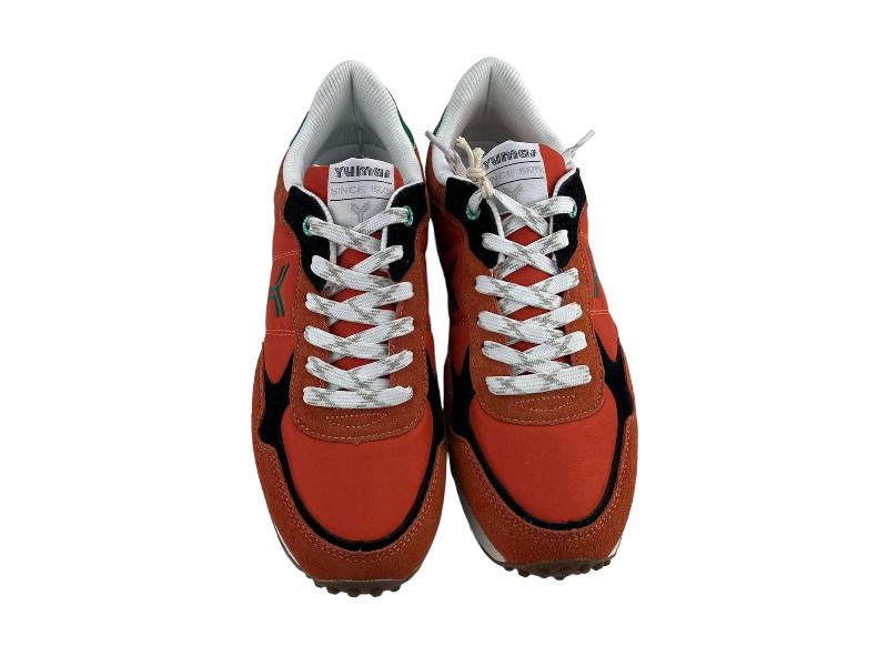 Yumas | Sneakers hombre cordones plantilla extraíble piel y textil Elbrus naranja