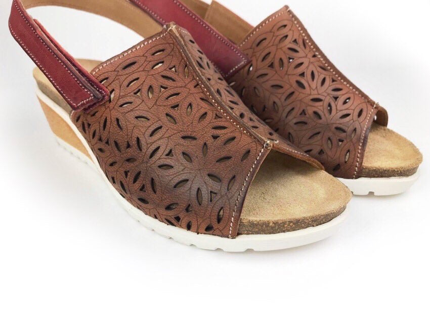 48 hours | Kara die-cut leather sandals