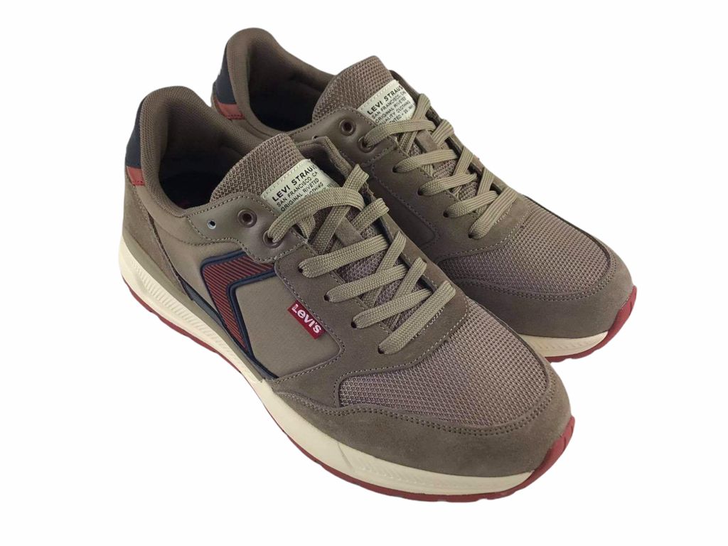 Levi's | Sneakers or street tennis shoes for men with Taupe Menfis laces
