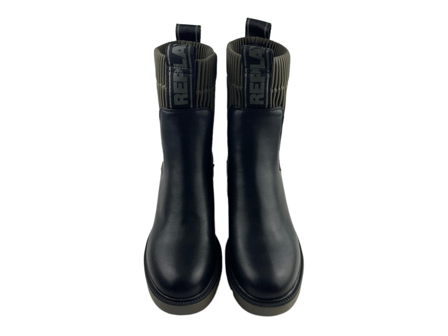 Replay | Women's black eco-leather ankle boots with elastic support and Chelsea platform