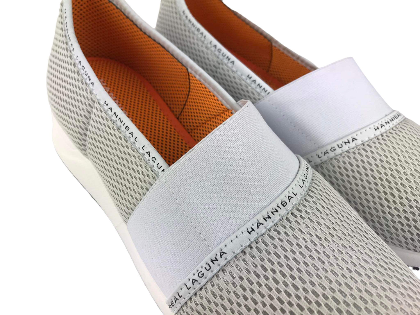 Hannibal Laguna | Women's slip-on tennis shoes with white Aloha elastics