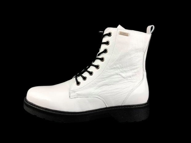 Rizzoli | Military boots Bianco patent leather Waterproof