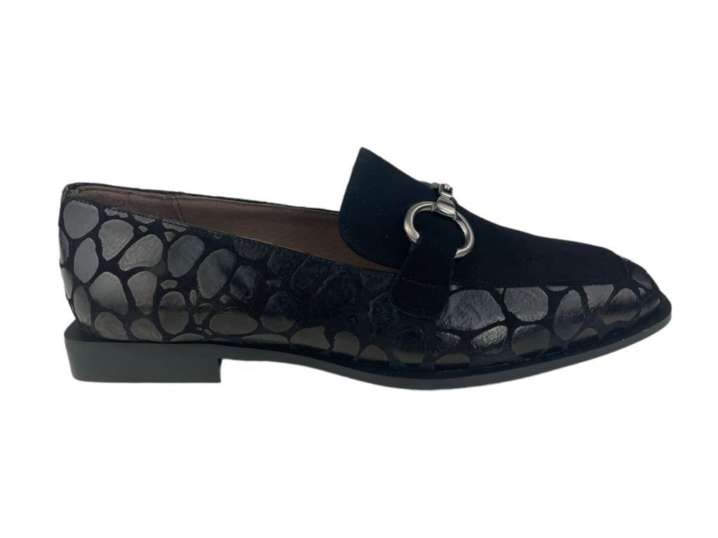 Ragazza| Women's black leather shoes 100% suede Altea