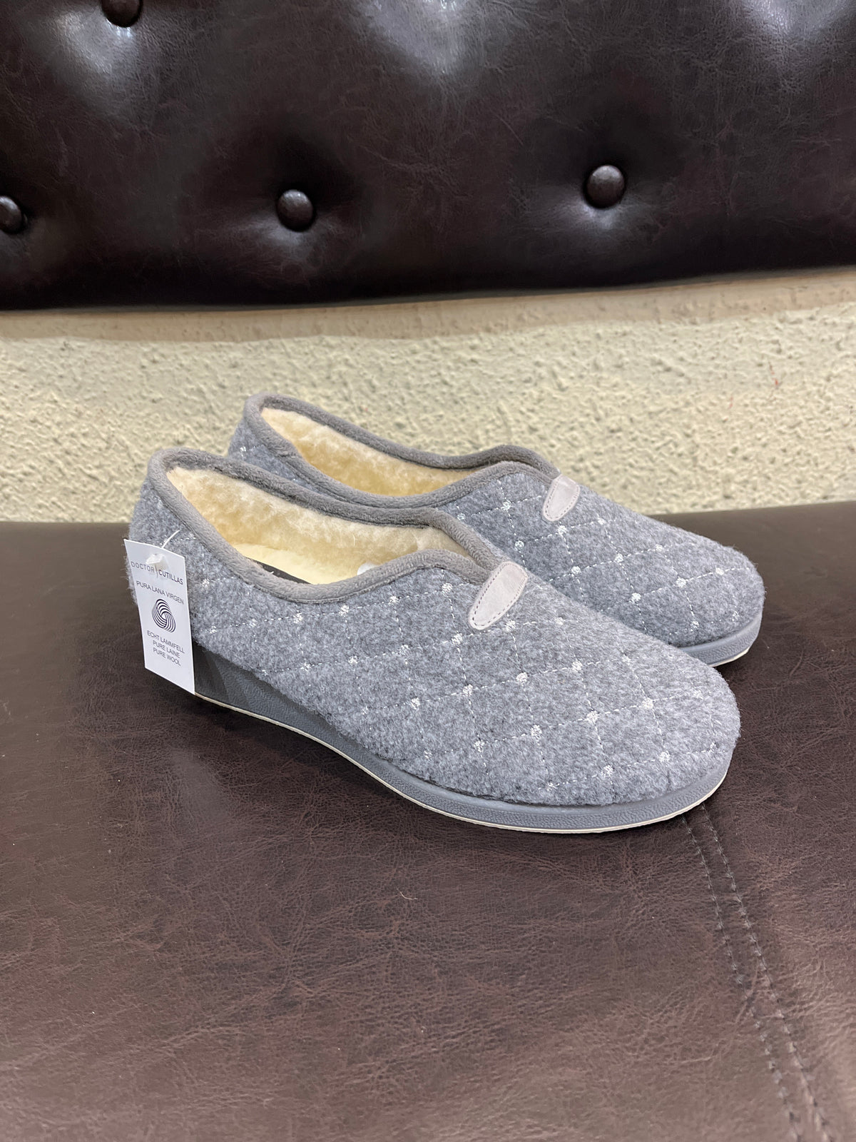 Cutillas | Zapatillas de casa mujer pura lana virgen grises 4692