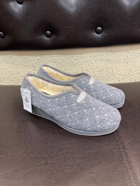 Cutillas | Zapatillas de casa mujer pura lana virgen grises 4692