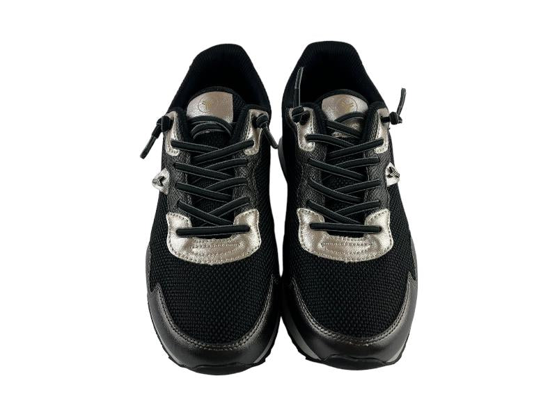 Yumas | Tenis| Sneakers mujer cordones elásticos ligeros negros Zurich ok
