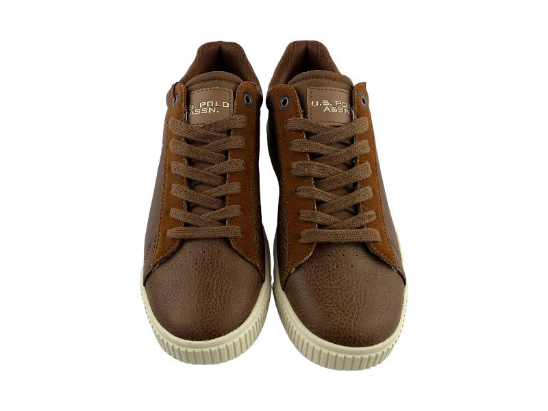 U.S.POLO ASSN. | Sneakers hombre con cordones ligeros ecopiel marrones Gallen