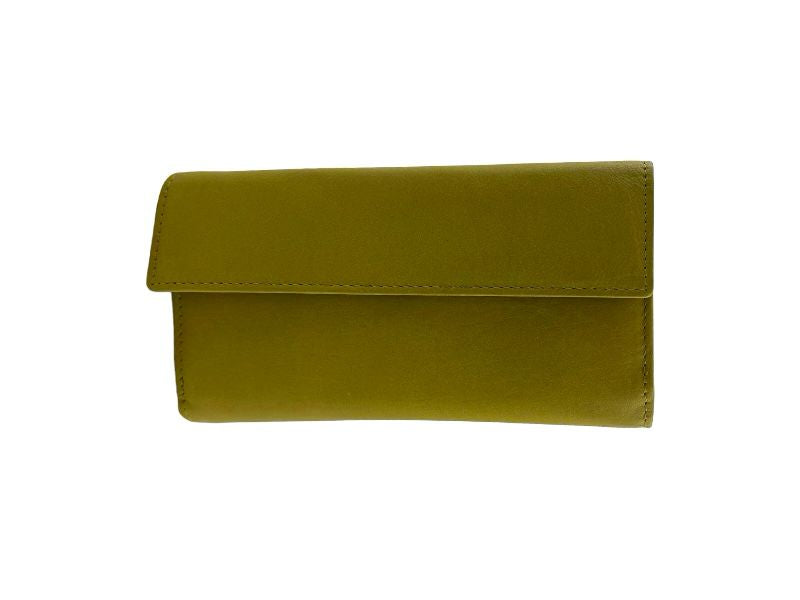 Adapell | Women's olive green genuine leather wallet, purse and purse Luisa