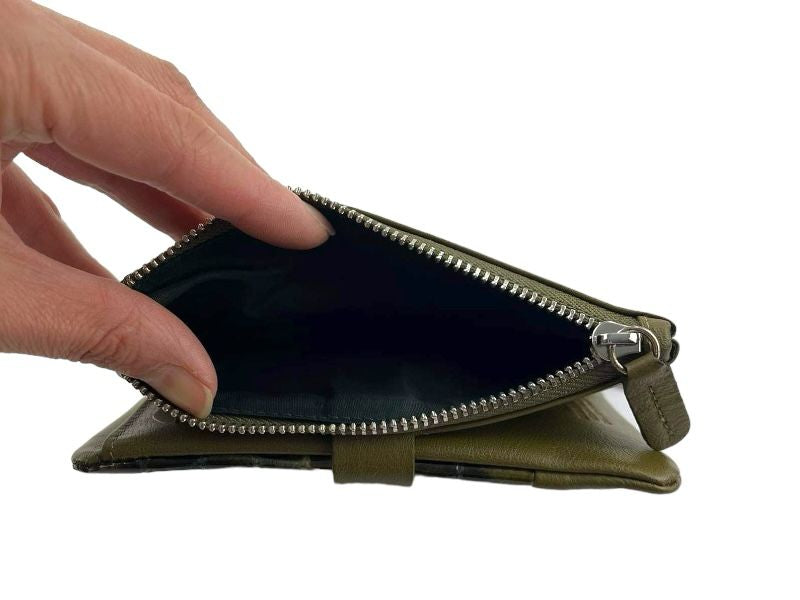 Ferchi | Women's green genuine leather wallet, purse and purse Laura Medium