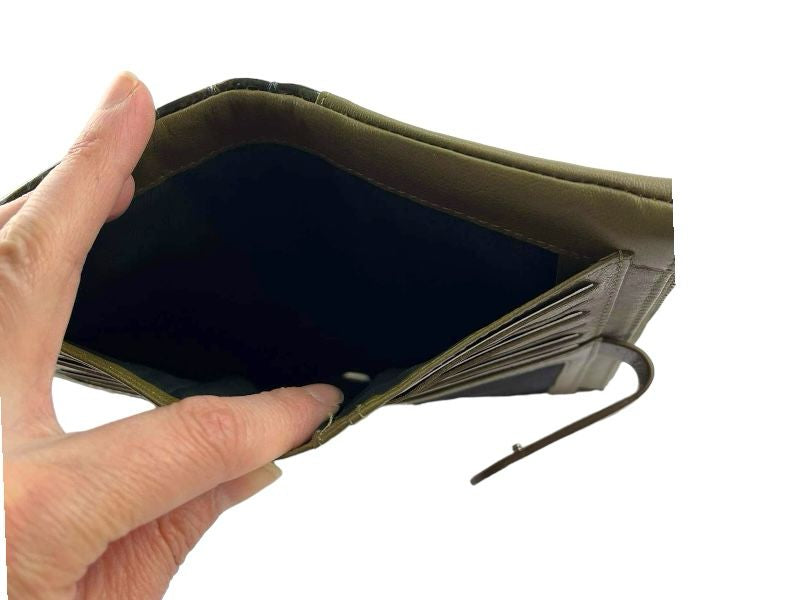 Ferchi | Laura Grande green genuine leather women's wallet, purse and purse