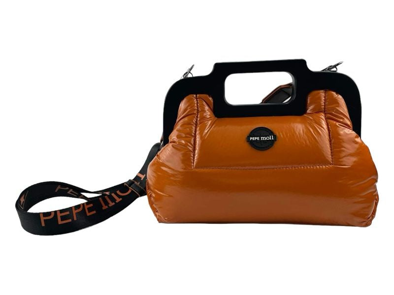 Pepe Moll | Vegan quilted bowling style hand and hang bag ultra light orange Moriz