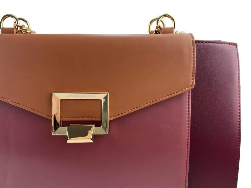 Alessia Maximo | Large capacity tricolor Venice leather shoulder bag
