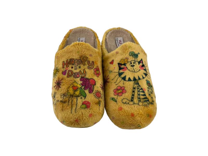Vulladi | Zapatillas de casa descalzas mujer Happy Day amarillas
