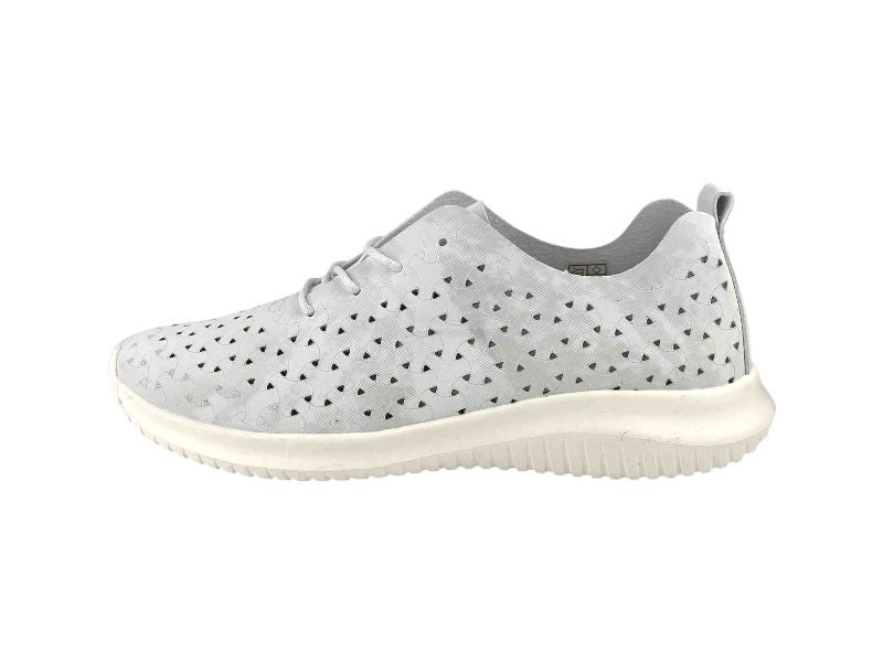 Tenis de mujer de la marca Eoligeros, de diseño transpirable, minimalista, ideal para primavera y verano, transpirable y ventilado en color blanco. Tenis muy ligeros.