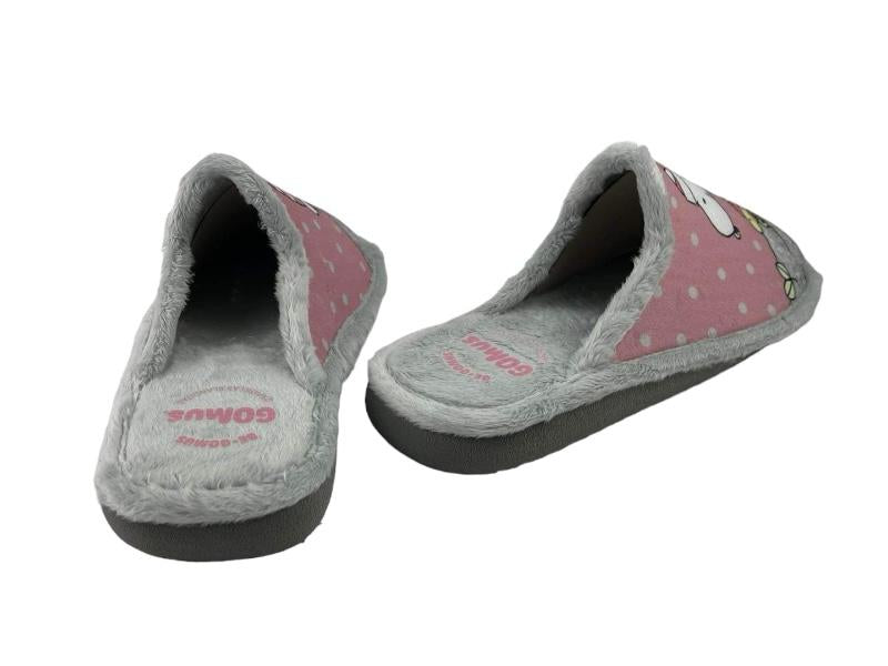 Gomus | Zapatillas de casa descalzas suela silenciosa madera Snoopy rosa
