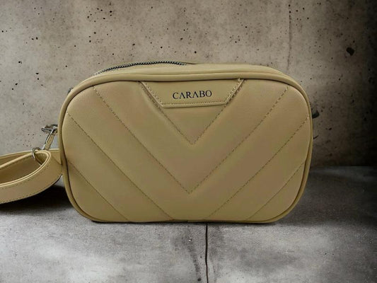 Carabo | Zaira super light multi-pocket beige eco-leather bag