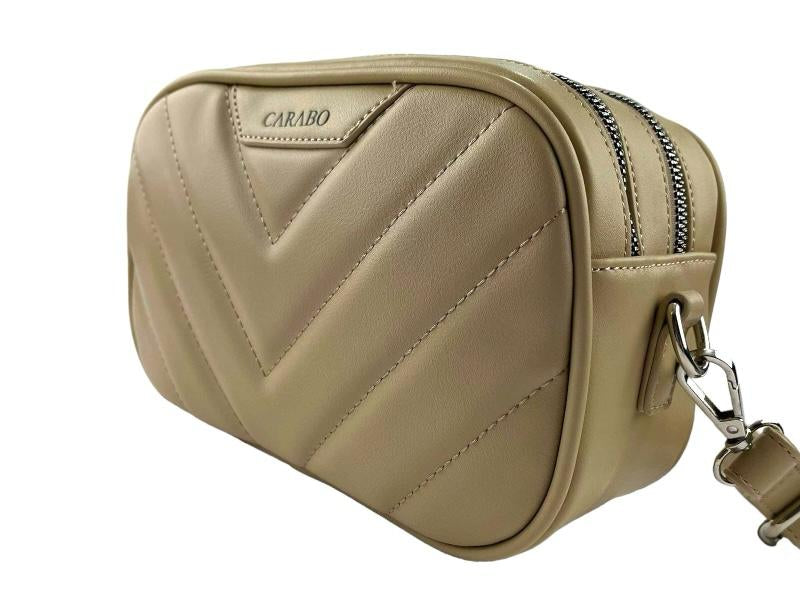 Carabo | Zaira super light multi-pocket beige eco-leather bag