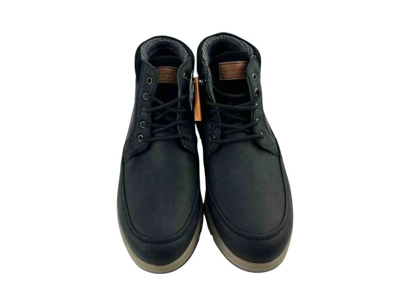 Botas de hombre de gran calidad de la marca española Clayan en piel legítima tex negra, cordones y suela de goma. Botines cómodos y elegantes.