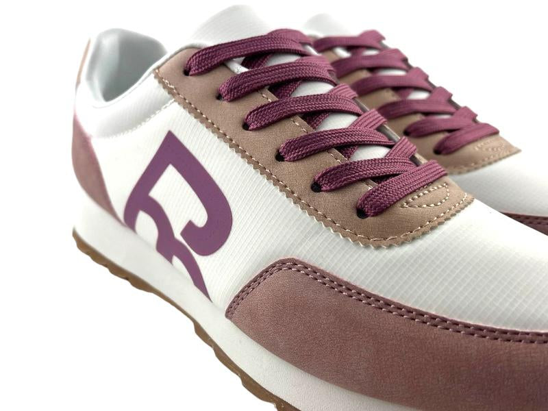 Pepe Moll | Tenis/sneakers de calle con cordones blancos y rosa Lena