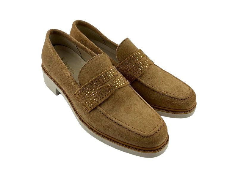 Lince Mocasines planos mujer piel ante beige Dessi