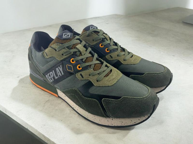 Replay Sneakers hombre con cordones Verdes Adrien