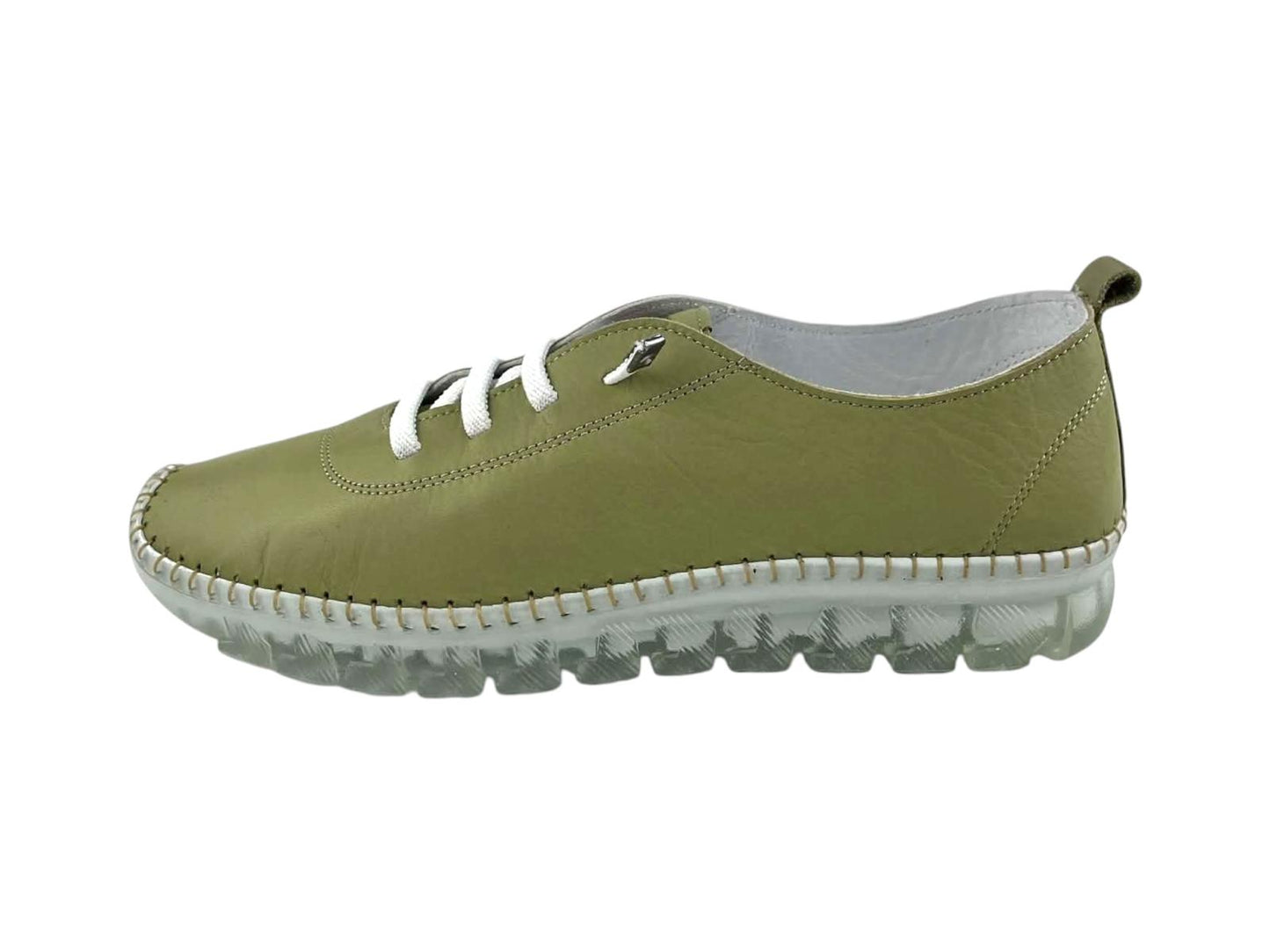 48Hours| Zapatos casual de piel verde oliva | Confort urbano premium