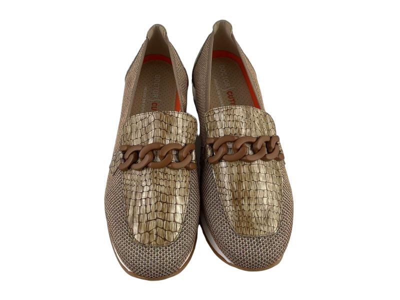 Cutillas | Women's beige chain loafers Lily