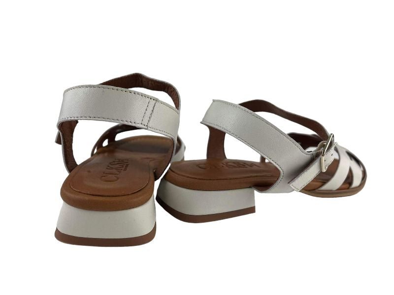 CLKS | Ice white women's flat leather sandals Erika