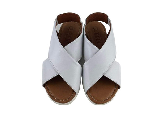 CLKS | White leather sandals with anatomical insole Laiu