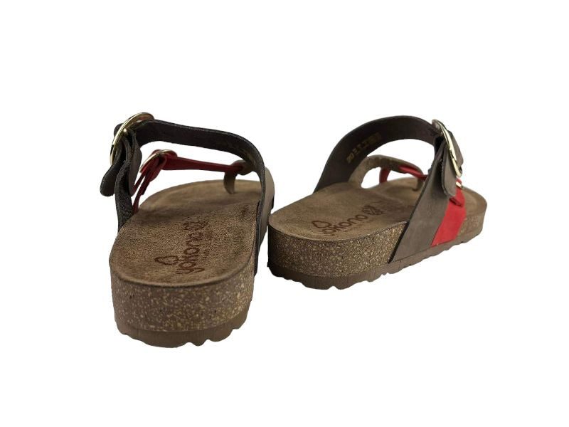 Yokono | Women's organic flat sandals with adjustable toe Jerba Coral