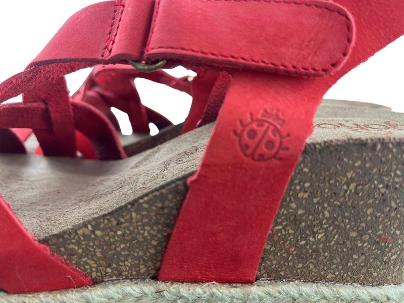 YoKono | Lore coral women's wedge bio leather sandals