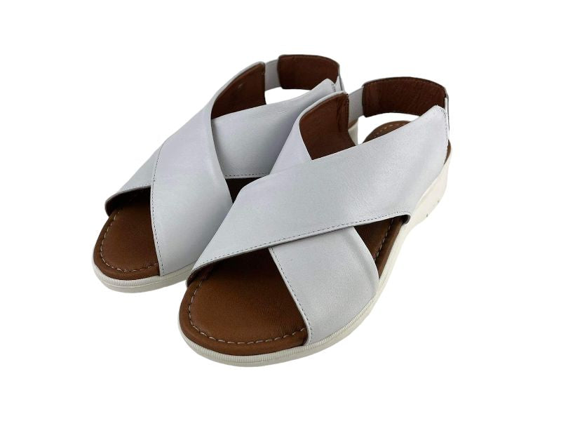 CLKS | White leather sandals with anatomical insole Laiu