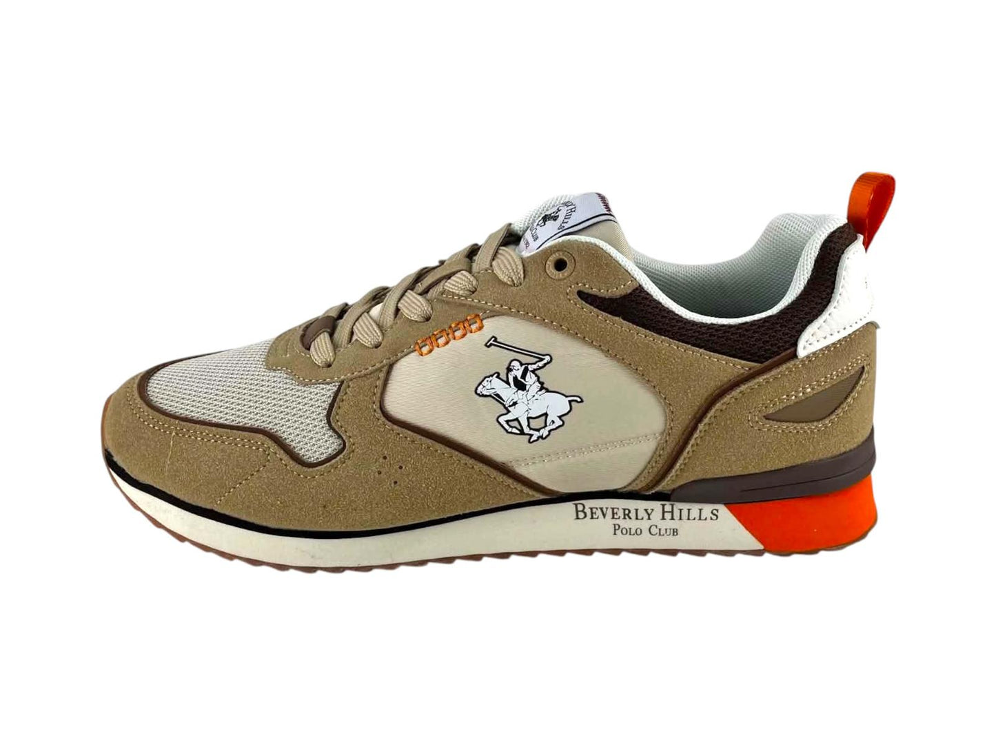 Zapatilla deportiva Beverly Hills Polo Club para hombre en tejido técnico negro con suela de amortiguación bitono y logo de la marca.