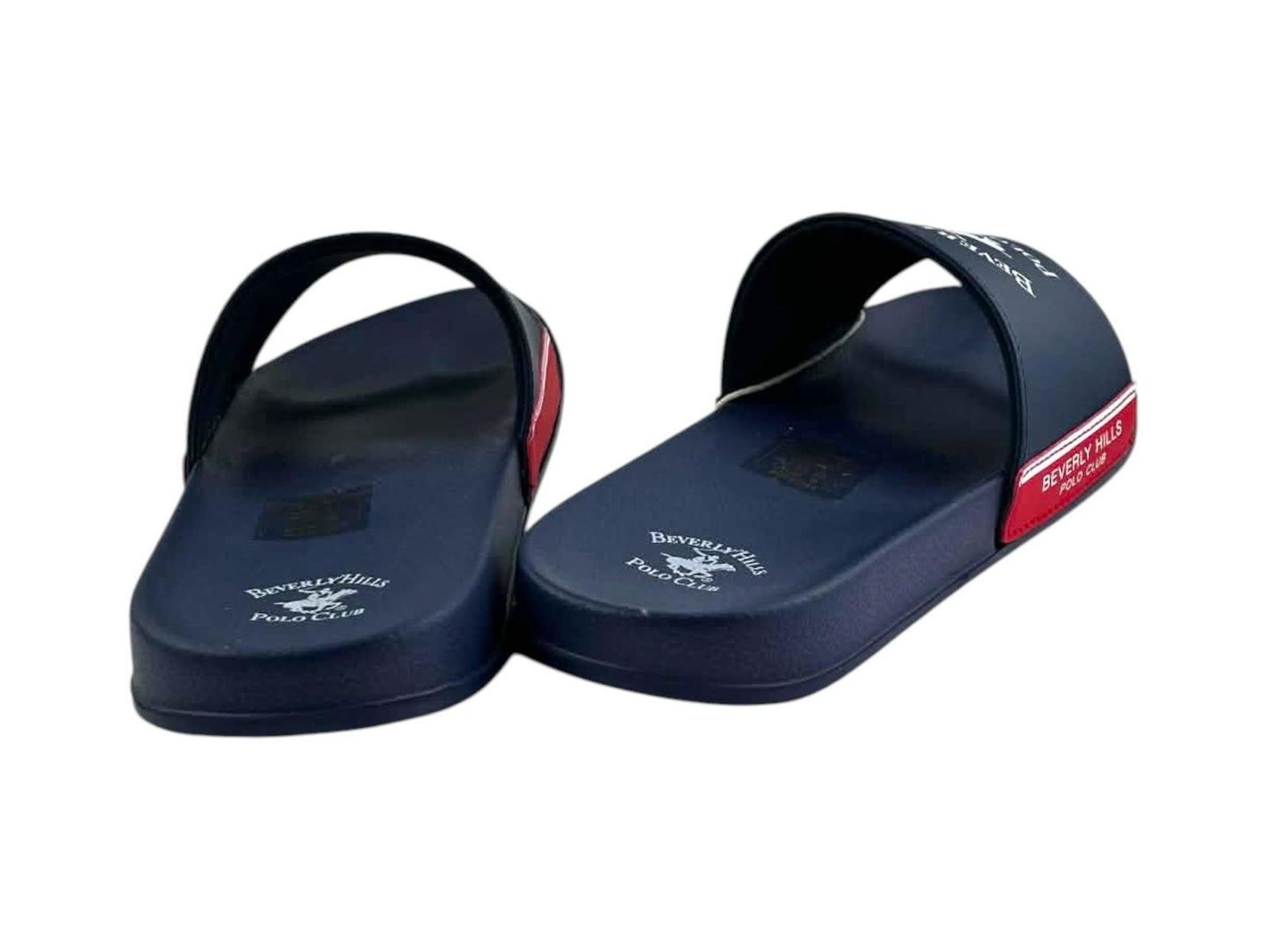 Chanclas de hombre por la parte de atrás, destacando su estilo veraniego, suela resistente y acabados de alta calidad.