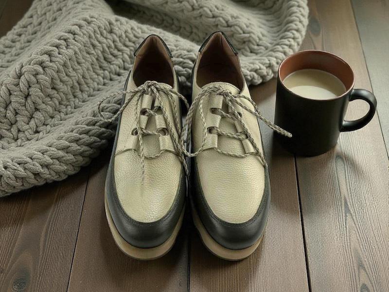 Zapatos de mujer de la marca española Lince, en piel legítima de alta calidad, con cuña y cordones bicolor beige y verde militar, muy cómodos y estilosos.
