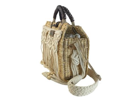 Simosaster | Handmade macramé palm leaf tote (bag) Barbate