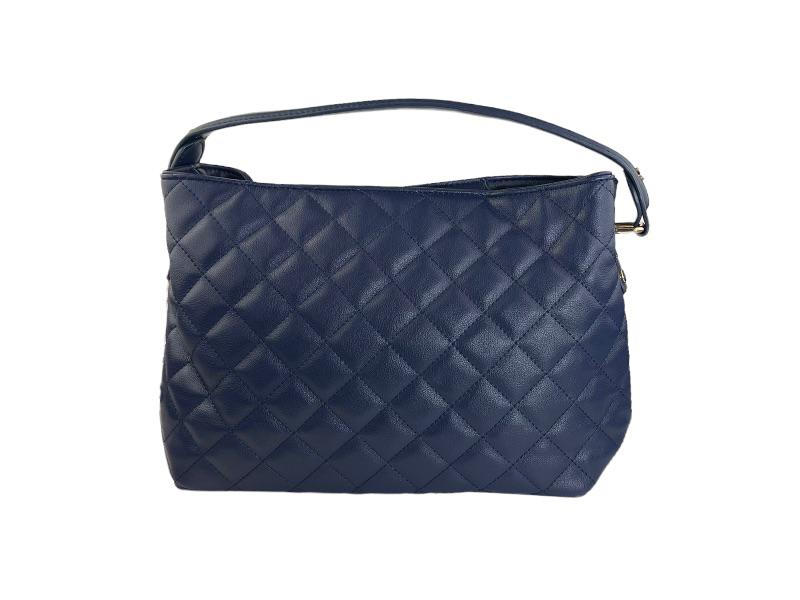 Paula Rossi Navy blue quilted bag with Strasbourg padlock detail