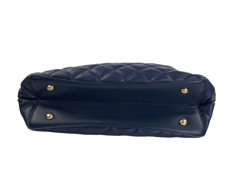 Paula Rossi Navy blue quilted bag with Strasbourg padlock detail