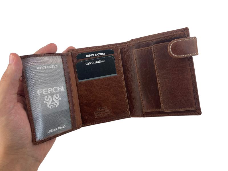 Ferchi | Portefeuille, porte-cartes et porte-monnaie homme en cuir antivol cartes Venise