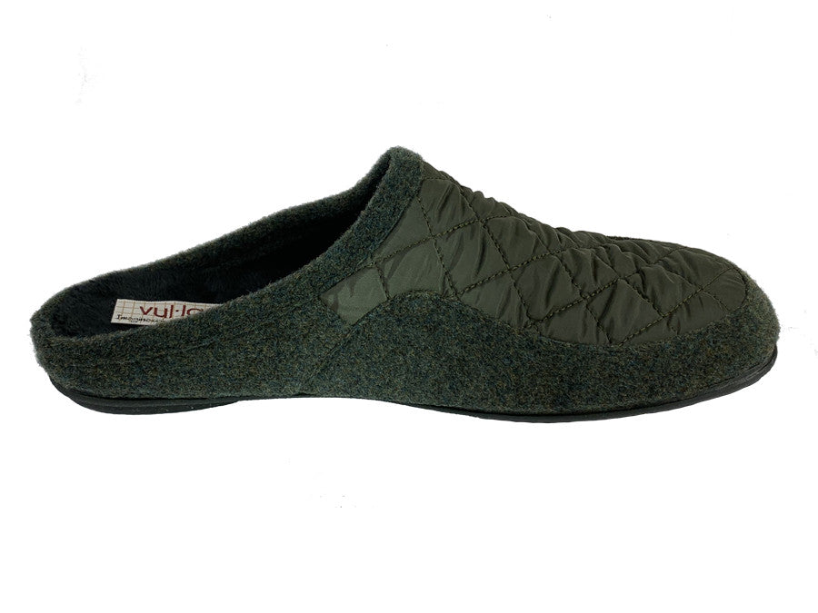 Vulladi | Men's green quilted house slippers