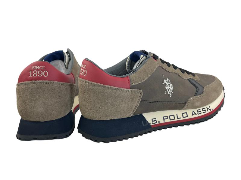 U. S. Polo Assn. | Sneakers (zapatillas) de hombre eco-piel y eco-ante marrón, rojo y azul marino Manchester